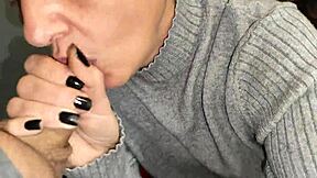 hot amateur latina wife slurps hubby's cock deep then gulps mouthful cum swallow