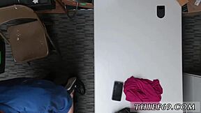 petite redhead teen 18+ caught stealing in police uniform gets hardcore!
