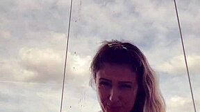 tattooed gym babe's hard nipples poke through see-through top she's super horny