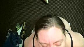 Snow bunny chokes on my bbc during deepthroat training session