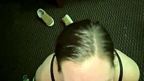 Snow bunny chokes on my bbc during deepthroat training session