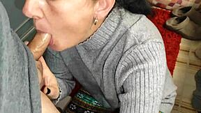 hot amateur latina wife slurps hubby's cock deep then gulps mouthful cum swallow