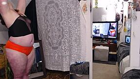 pretty blue-eyed retro babe stretches ass in yoga poses