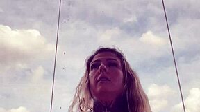 tattooed gym babe's hard nipples poke through see-through top she's super horny