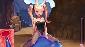 Ponytail Anime Girl Rides Slime Cock Cowgirl Style