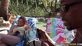 Little Nympho Coco Lovelock Swallows BBC Facial on Vacation!