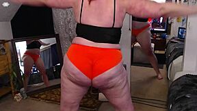 pretty blue-eyed retro babe stretches ass in yoga poses