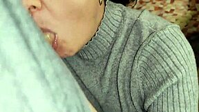 hot amateur latina wife slurps hubby's cock deep then gulps mouthful cum swallow