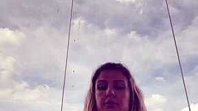 tattooed gym babe's hard nipples poke through see-through top she's super horny