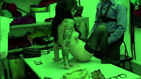 Hot Petite Black-Haired 18+ Shoplifter Stevie Moon Orgasms on Guard's Big Cock