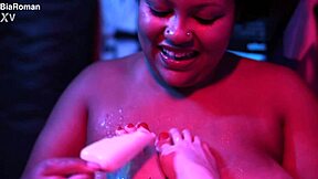 cutie piie rubs popsicle all over her bias bare feet teasing