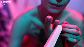 cutie piie rubs popsicle all over her bias bare feet teasing