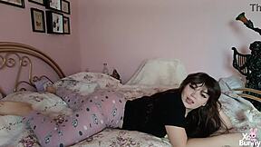 romanian teen brunette farts dirty talks big ass worship in bedroom