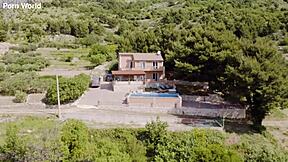 i crave slutty shalina devine and cara mella's poolside strapon pounding