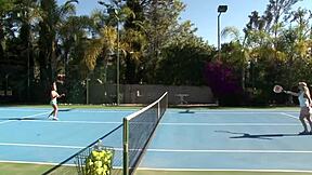 Tennis Lesbos Crave Poolside Passionate Licking