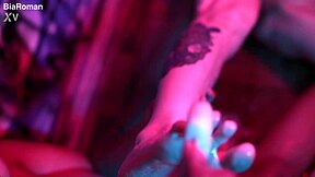 cutie piie rubs popsicle all over her bias bare feet teasing