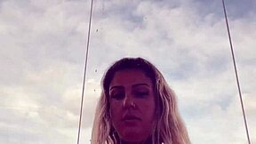 tattooed gym babe's hard nipples poke through see-through top she's super horny