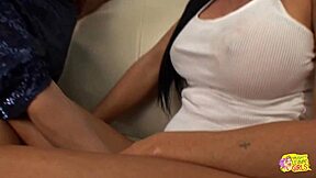 busty brunette, ever had a milf tongue your tight pussy open?