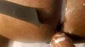 angry ebony wife straps on heels for husband's assfucking humiliation