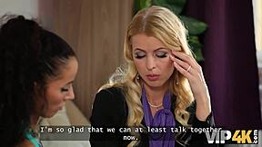 VIP4K! lesbian milf mistress bangs caught blonde student at office!!