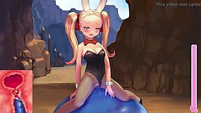 Ponytail Anime Girl Rides Slime Cock Cowgirl Style