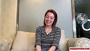 Silent Chubby Japanese 23yo Ghost Mackerel Gets Facial Gulp in Amateur Interview