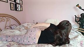 romanian teen brunette farts dirty talks big ass worship in bedroom