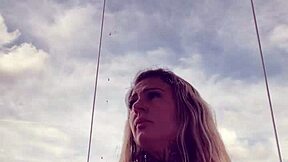 tattooed gym babe's hard nipples poke through see-through top she's super horny