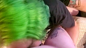 Redhead mtf transsexual impregnablelexa swaps deepthroat blowjobs with dominant wolddaddy901 then bends over doggystyle for raw bareback anal creampie quickie