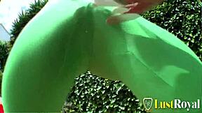 Tattooed Blonde's Tight Ass Fucked Hard in Spandex Leggings Doggy!