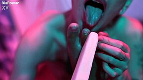 cutie piie rubs popsicle all over her bias bare feet teasing