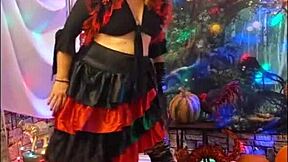 Redhead Hotwife Steffi Dances Panties Off Flashing Big Pussy Lips in Christmas PMV