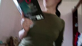 stepbrother bends me over and pounds my tight pussy while reading