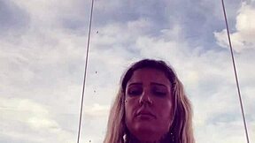 tattooed gym babe's hard nipples poke through see-through top she's super horny