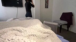 Maid sits big white ass on my dick instead of cleaning the room!