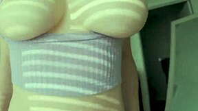 Hot Busty Roommate's Door Ajar Reveals Her Shaking Huge Tits and Thick Ass Temptation