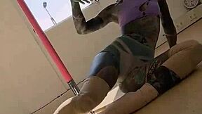 whoops, dancing on the pole feels amazin' thanks to 2beepole teachin' me these hot new moves -- inkedgirl d