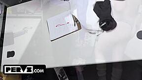 His Hands Grope Big Tits Pussy After Metal Detector Fails