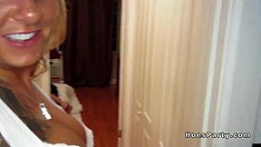 hidden cam catches two babes wildly fucking at wild party