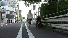 japanese college slut, suck these two monster cocks deep? hairy pussy next!