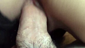 young teen's shaved pussy throbs with hot creampie!