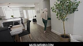 i tease my hijab teen neighbor until he can't resist fucking me