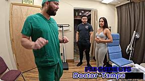 dr tampa gives mia her first gyno exam backstage