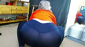 dawn's fat ass worship in tight leggings builds to denied orgasm shakes