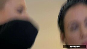 i joined two hot brunettes for wild lesbian threesome ass licking at photoshoot