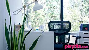 petite latina milf rips clothes and strips big ass in office