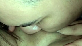 cuck hubby cleans my pussy with tongue and toys after bull's fat cock creampies me