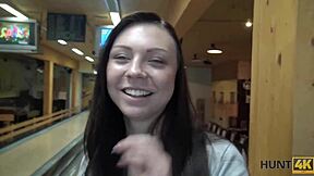 Lucky pickup turns bowling alley into wild teen wife fuckfest