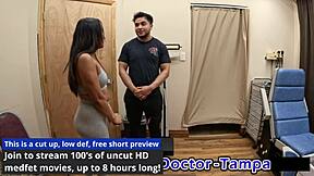 dr tampa gives mia her first gyno exam backstage