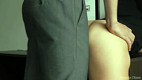 Sexy brunette secretary anal pussy deepthroat fucked by office boss